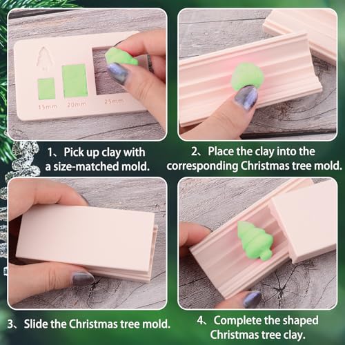 Polymer Clay Bead Roller Set, Christmas Tree Bead Roller Polymer Clay Roller for Jewelry Crafts, Clay Tools and Supplies Gift for Artists,15/20/25mm - color: Christmas 2