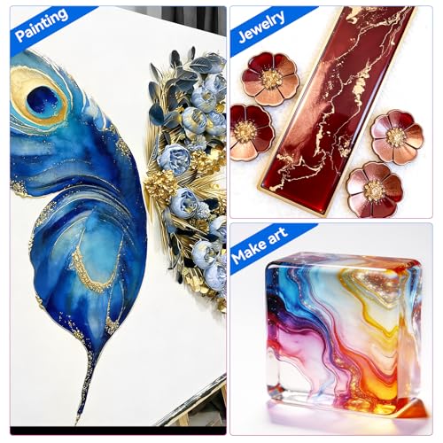 Epoxy Resin,UV Resin Dye 30 Colors Liquid Pigment Set 300ml- Highly Concentrated Translucent Resin Colorant for Jewelry Making, Tumblers, Art Crafts DIY - 10ml Each Bottle