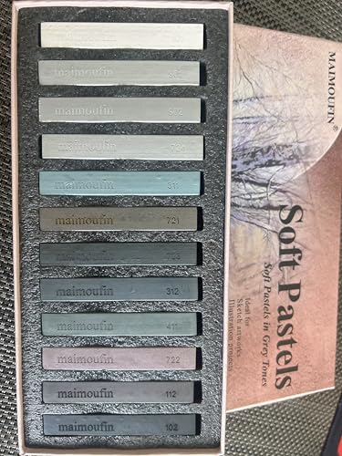 12-Pack Gray Tone Soft Pastel Sticks - Square Water-Soluble Artist Chalks with High Pigment for Sketching, Drawing & Illustration (Perfect for Artists, Beginners & Hobbyists) (Grey) - color: Grey