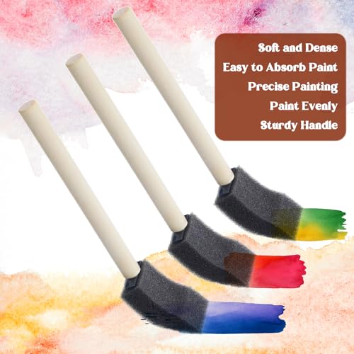 150 Pcs 1 Inch Foam Paint Brushes, Bulk Wood Handle Sponge Brushes for Painting, Staining, Varnishing, Crafts & DIY Projects