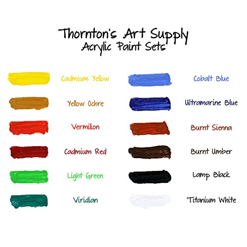 Thornton's Art Supply Acrylic Paint Tube Artist Quality Paints for Canvas Paper Wood Fabric - Vibrant Color Painting Art Supplies for Professional & Beginner (Light Green, 120ml)