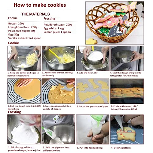 Flower Cookie Cutter Set 9-Piece Rose, Tulip, Lilac, Cherry Blossom, Plum Blossom, Frangipani, Daisy, Sunflower, Bouquet, Scalloped Edge Summer Flowers Cookie Cutters Shapes Biscuit Fondant Molds