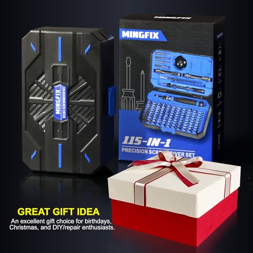 Precision Screwdriver Set with 103 Multi Bits, MINGFIX 115 in 1 Small Magnetic Repair Tool Kit for MacBook,Laptop,PC,Computers, iPhone, Electronics,PS5,PS4,Nintendo Switch, Xbox,Watches & Eye Glasses - style: 115 in 1