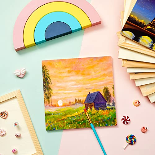 Kathfly 12 Pcs 8 x 8'' Wood Panel Boards, Unfinished Wood Canvas Panels for Painting Crafts DIY Drawing Pouring Art Projects - size: 8 x 8 Inch
