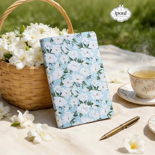 Art Creation Sketchbook, Cute Sketch Notebook, Drawing Journal, A5, Blank Pages, Unlined Paper, Hardcover, Lay Flat, Pretty Sketch Journal for Women, Gardenia - color: Flower Gardenia, style: Plain