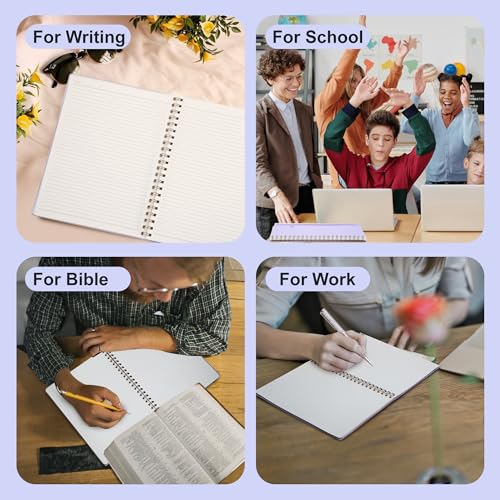 Yoment Spiral Notebook 8.5 x 11 A4 Large Notebooks for Work College Ruled Journaling Notebooks, 100 GSM Paper, Spiral Bound Journal for School Note Taking Writing, A4 Purple - color: Purple, style: D - Line - A4