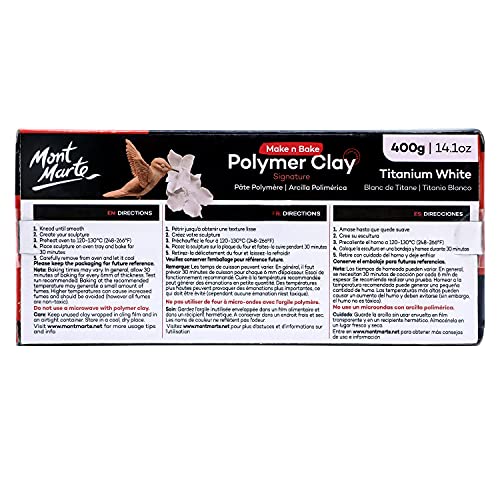 Mont Marte Make n Bake Polymer Clay 400g - Titanium White-3PACK - color: Titanium White, size: 42.3oz