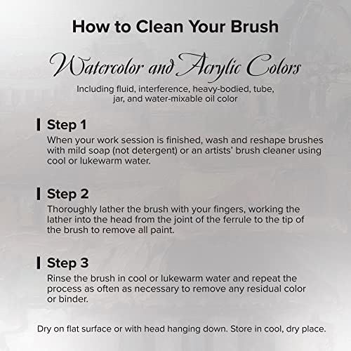 Silver Brush SW-1550 Silverwhite Long Handle Brush Set, 5 Per Pack - style: 5 Pc, Plein Air Set
