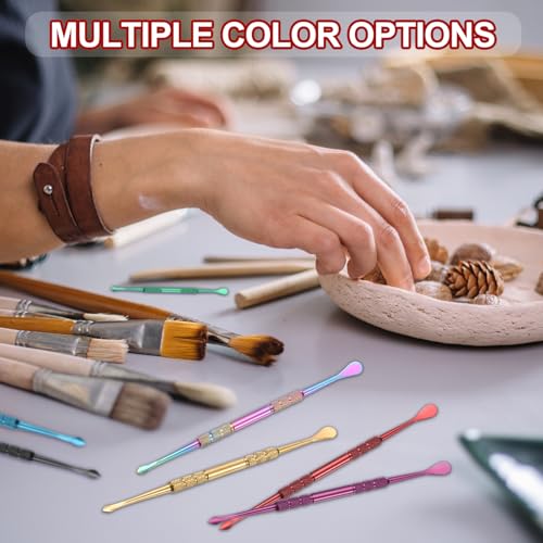 MECCANIXITY 3 Pcs Wax Carving Tools Stainless Steel 4.6 Inch Double-Headed Wax Carving Sculpting Tools for Modeling Sculpting Shaping, Blue - color: Blue