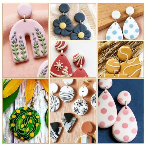 40 PCS Polymer Clay Cutters Shapes, 8 Sizes Circle Cutter for Crafts, Stainless Steel Polymer Clay Earring Cutters Kit for Jewelry Earrings Making