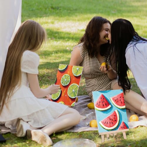 Engrowtic 12 Pcs 8 x 10'' Fruit Pre Drawn Canvas to Paint Pre Printed Sketched Canvas for Adult Ladies Paint Art Party Favor Board Set for Craft (Fruit Style) - style: Fruit Style