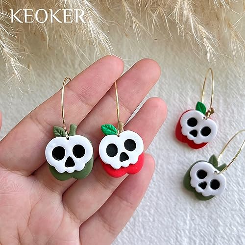 KEOKER Polymer Clay Cutters Halloween, Clay cutters for Halloween Earrings Making, 10 Shapes Halloween Clay Earrings Cutters, Ghost Halloween Clay Earring Cutters (Earrings Clay Cutters 2) - color: Earrings Clay Cutters 2
