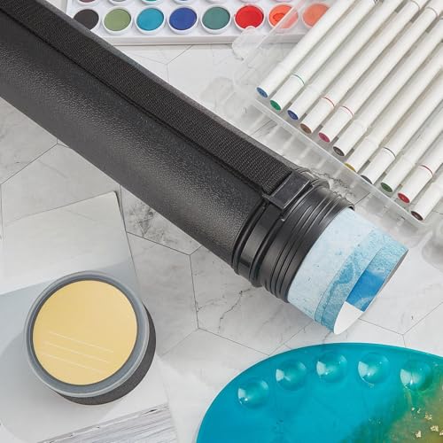 Henoyso 6 Pcs Extendable Poster Tubes Bulk with Strap Blueprint Holder & Carrying Case for Maps, Documents, Artworks, Banners (L) - size: L