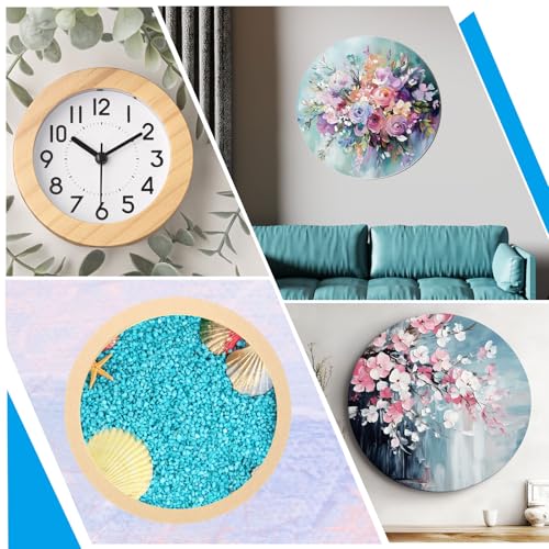 PATIKIL 6" 8" Round Wood Canvas Panels, 8pcs Unfinished Wood Plaque Disc Circle Board for Craft Projects, Art Painting, Carving, Engraving, DIY - size: 6"/8"