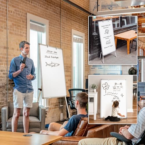 Easel Whiteboard - Magnetic Portable Dry Erase 36 x 24 Tripod Height Adjustable, 3' x 2' Flipchart Easel Stand White Board for Office or Teaching at Home & Classroom (36x24 White) - style: 36x24 White