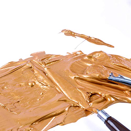 Mont Marte Discovery School Acrylic, Gold, 1/2 Gallon (2 Liter). Ideal for Students and Artists. Excellent Coverage and Fast Drying. Pump Lid Included. - color: Gold