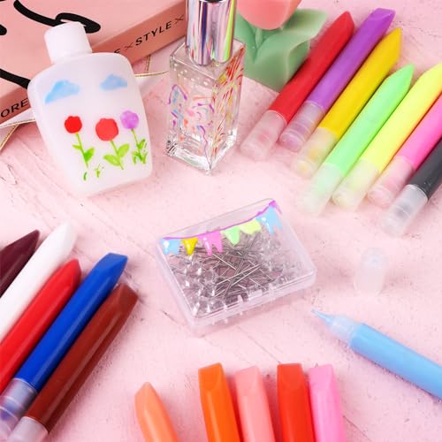 72Pcs Suncatcher Paint Pens 10mL Premium Extra Fine Point Acrylic Paint Marker Pens DIY Stained Glass Window Art Paint Pen Stained Glass Paint Suncatcher Paint
