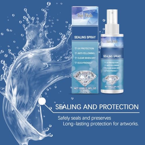 Diamond Art Painting Sealer Spray, 3.38 fl oz Quick-Drying Diamond Art Spray Sealent, Keep DiamondArt Fixed and Shiny, Prevents Dust & Fall-Off