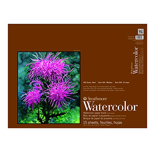 Strathmore 400 Series Watercolor Block, Cold Press, 18"x24" Bound (4 sides), 15 Sheets/Block - size: 18 x 24 inches, style: Block
