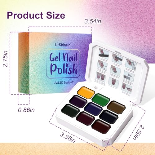 Gradient Painting Gel, 9 Colors Ombre Gel Nail Polish Glazed Colors for Pigment Pat Aura Nails French Manicure Soak Off UV Long-lasting High-glossy Home Nail Salon Dopamine Fructose - color: Dopamine Fructose