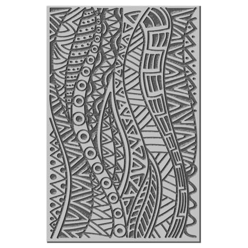 CHGCRAFT Tribal Clay Texture Mat Clay Modeling Pattern Pad Vintage Waves Texture Sheets for Polymer Clay Making Earrings Jewerly Tools, 3.9x2.6x0.1inch - style: Tribal pattern