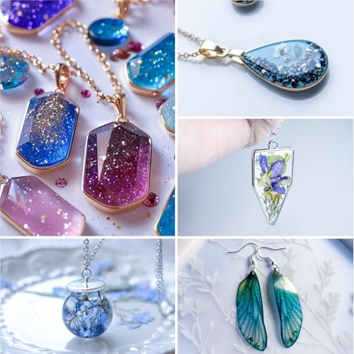 Bsrezn 200g UV Resin Kit with Large Light 32 Beads, Crystal Clear Solar Activated UV Epoxy Resin for Jewelry Making (100g x 2) - size: large light kit