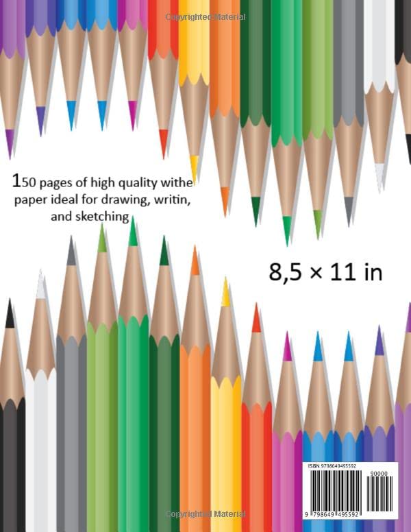 Drawing pad: large blank paper sketch book, for drawing application and practice. for kids age 5,6,7,8,9,10,11 and 12. ( bring out your child's inner Artist )