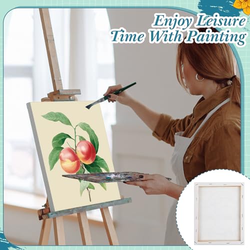 Engrowtic 12 Pcs 8 x 10'' Flower Pre Drawn Canvas to Paint Pre Printed Sketched Canvas for Adult Ladies Paint Art Party Favor Board Set for Craft(Cream Style) - style: Cream Style