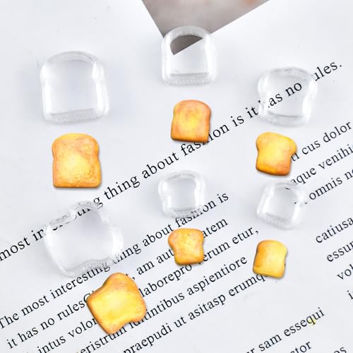 6Pcs Mini Cute Toast Slice Shape Polymer Clay Cutters for DIY Polymer Clay Micro Landscape Dollhouse House Kitchen Display Decor for Jewelry Making