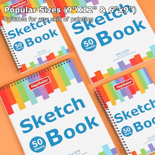 3-Pack 50 Sheets 9" x 12" Journal Kit, Spiral Bound Art Diary, Bulk School Supplies Notebook for Kids, Acid Free Diary Journal for Drawing Painting Writing Sketching - size: 9" x 12"(Pack of 3)