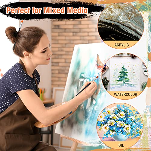 Zonon 30 Pieces Paint Brushes Bulk Small Flat Top Acrylic Oil Paint Brush for Artists Mini Touch up Crafts Detail Painting(1/2 Inch,Black) - color: Black, size: 1/2 Inch