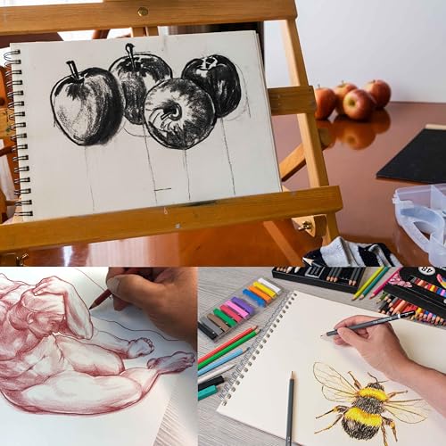 U.S. Art Supply 11"x14" Top Spiral Bound Sketch Book, 2 Pack, 100 Sheets Each, 60lb (100gsm), Acid-Free, Artist Sketchbook, Drawing Pad for Adults & Students - size: 11-x-14-inch