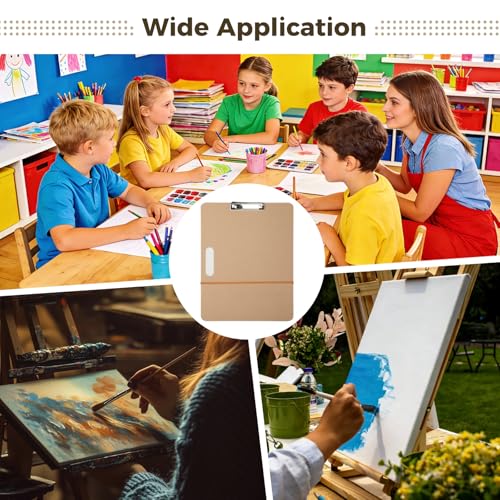 2Pcs Drawing Board with Handle, 13 x 17 in Portable Sketching Art Clipboard for Artists, Metal Clip & Rubber Band Included, Suitable for Classroom Learning and Travel Sketching