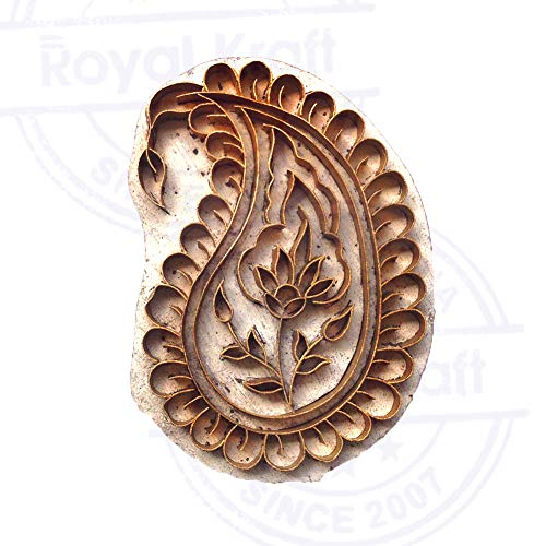 Creative Printing Stamp Brass Paisley Designs Wood Pottery Block - size: BSCtag002