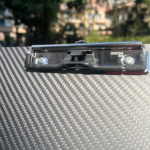 17.6 * 12.6 * 0.06inch 304 Stainless Steel Clip Super Hard&Portable Carbon Fiber Clipboard with Hook&Pen Holder,Strong Low Profile Clip,Dry Carbon Clip Board,Big Writing Board,Ledger A3 8K - color: 304 Stainless Steel Clip, size: 17.6*12.6*0.06inch+1Clip