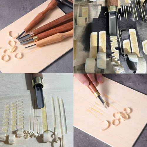Professal 6-Piece Woodcut Printmaking Knife Set - Ergonomic Carving Tools for Woodblock Art, Comfortable Grip Relief Printing Chisels, Perfect for Artists and Crafters
