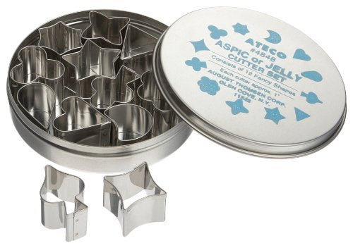 Ateco #4848 1-Inch Aspic Jelly Mini Cutters, Set of 12 Assorted Shapes - size: #4848 - 1-Inch Aspic Cutters