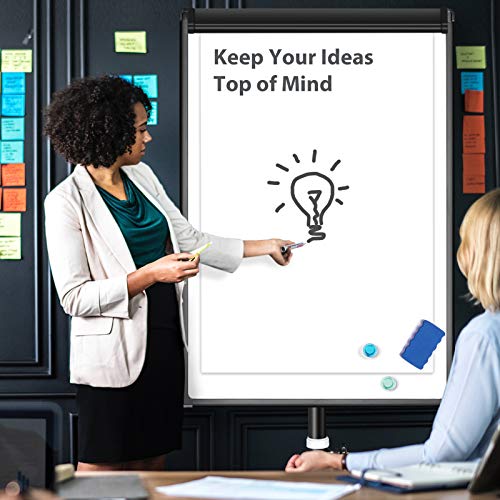 maxtek Mobile Dry Erase Board – 40x28 inches Magnetic Portable Whiteboard Stand Easel White Board Flipchart Easel Board with 25 Sheets Paper Pad - color: Black, size: 28"W x 40"H