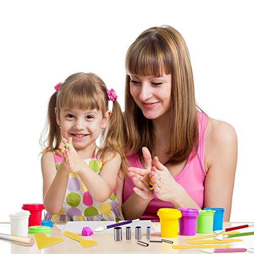 Honoson 24 Pcs Clay Sculpting Tools Kits Polymer Clay Tools DIY Set with Roller, Acrylic Sheet, Scraper Backing Board, Round Circle Shape Cutter, Shaping for Art Craft(Colorful) - color: Colorful
