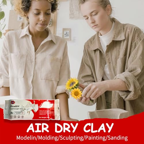 Lightweight Clay - Air Dry Clay, Ultra Light & Soft, Safe & Non-Toxic, Moldable & Flexible, DIY Modeling Clay for Anime Figures, Sculpting, Molding, Creative Art Crafts - color: White