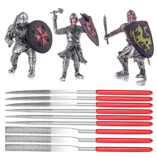 Mudder Miniature and Model Files, Includes Diamond Needle File Set(Round, Flat and Triangular,9 Piece)
