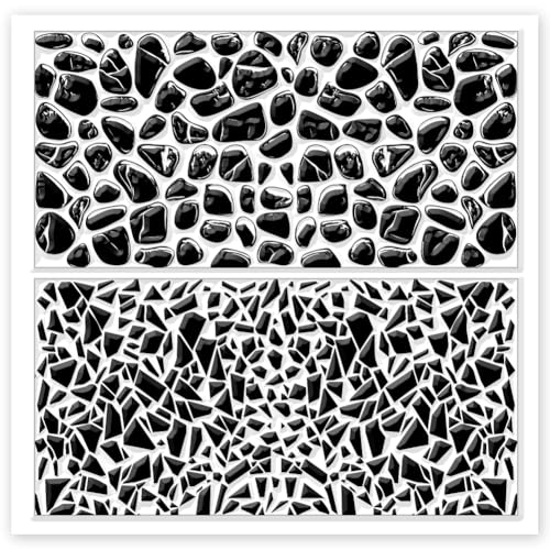 CHGCRAFT Tile Pattern Polymer Clay Texture Sheets Pebble Texture Silicone Clay Texture Stamp Clay Modeling Pattern Pad Texture Sheets for Earrings Jewelry Making - style: Pebble