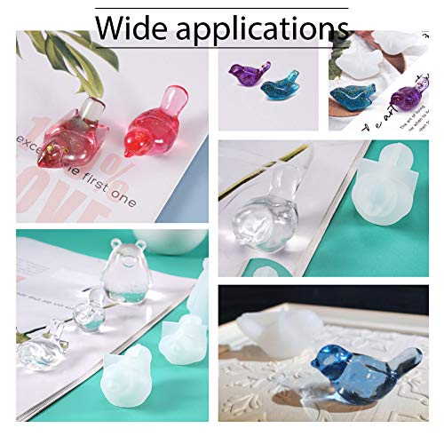 arricraft 10 Pcs 3D Bird Silicone Resin Molds, Epoxy Resin Casting Molds for for UV Resin Jewelry DIY Craft - color: 3D Bird
