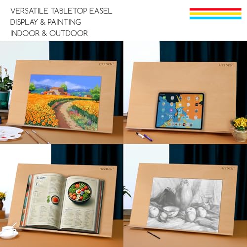 MEEDEN Extra Large(20"x 30") Wooden Tabletop Easel for Painting, 5-Position Adjustable Drawing & Sketching Board, Portable Beechwood Desktop Art Easel Stand for Adults, Artists, Beginners & Student - size: Extra Large(30 L * 20W)