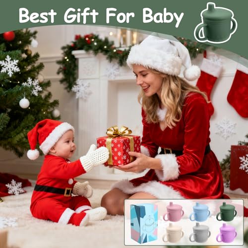 Mity rain Stainless Steel Sippy Cups for Toddlers1-3, Baby Straw Cups for 6+Month Old with Travel Lid, Silicone StrawReplacement Straw & Cleaning Brush-8oz Toddler Cups Spill Proof - color: olive drab