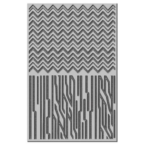 CHGCRAFT Zigzag Pattern Art Line Clay Texture Mat Polymer Clay Molds DIY Clay Texture Tools for Clay Pottery Earring Jewelry Making Stamp Engraving Machines, Stripe, 3.9x2.6inch - style: Zigzag