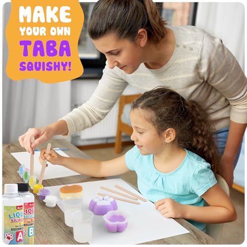 ColoPlay Taba Squishy Kit - 18OZ Rubber with Guided, Bubble Free and Faster Fully Cures - FuFu Squishy Kit with Mold, Flocking Powder - Stress Relief Entertainment - size: 18OZ Kit