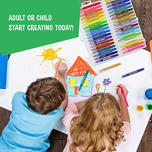 U.S. Art Supply Jumbo Twistable Crayons Set of 36 Colors - Silky Gel Twistable Washable Crayons for Coloring Books, Arts & Crafts, Non Toxic Twist Up Easy Glide - Bright, Bendable, Blendable