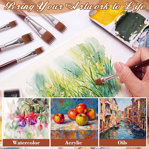 SiliFine 6 Pcs Dual Layer Grainer Brush Set, Texture Flat Comb Paint Brushes for Grass, Fur, Hair, Wood Grain Effect, Synthetic Nylon Painting Tool for Acrylic Watercolor Oil Painting Crafts(Wine Red) - color: Wine Red