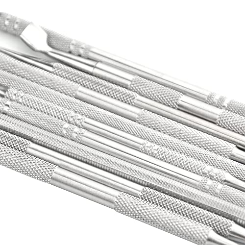 TOVOT 10PCS Stainless Steel Clay Sculpting Tools Metal Sculpting Tools Double-Side Clay Modeling Tools Wax Carving Tools (Silver-2) - color: Silver-2